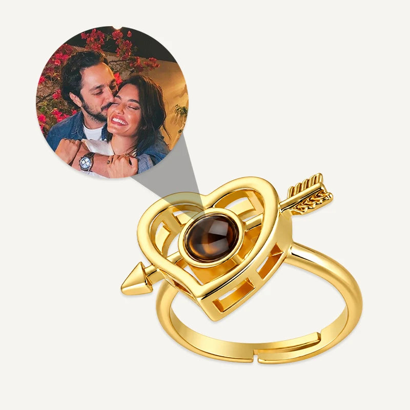 Bague Cœur Amour Projection Photo
