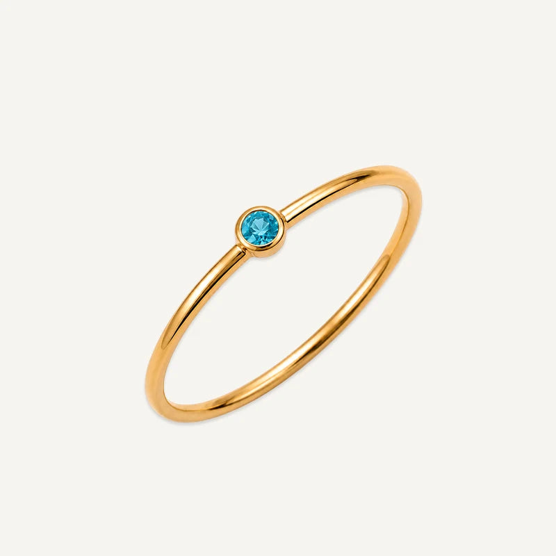 Bague Fine Pierre de Naissance Or Decembre