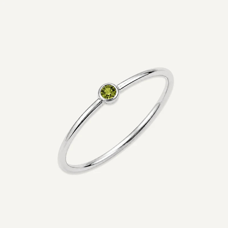 Bague Fine Pierre de Naissance Argent Aout