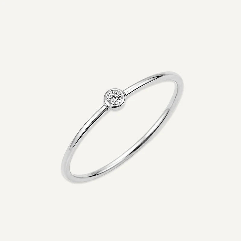 Bague Fine Pierre de Naissance Argent Avril