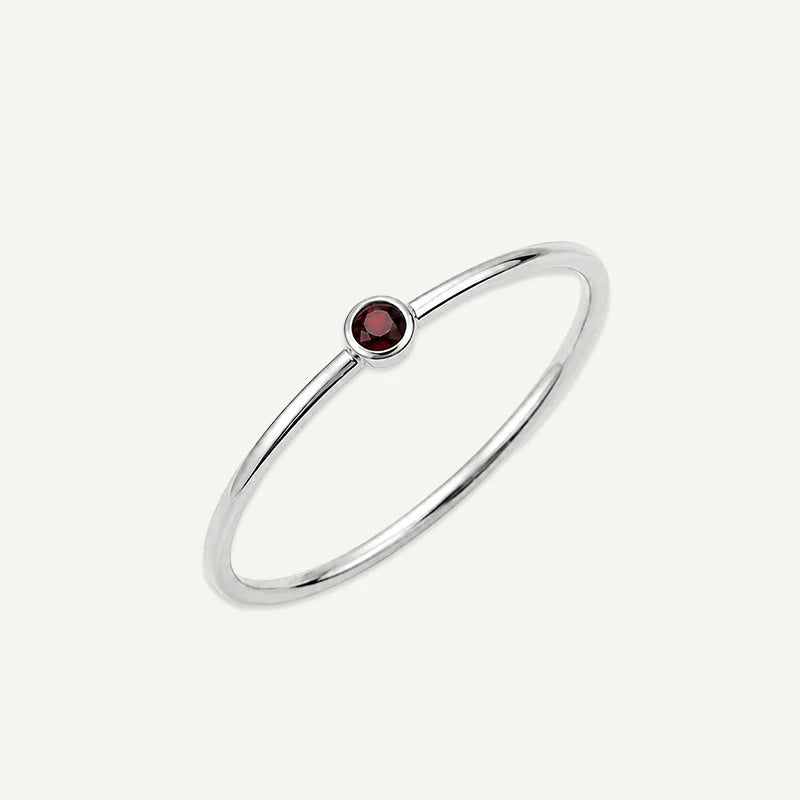 Bague Fine Pierre de Naissance Argent Janvier
