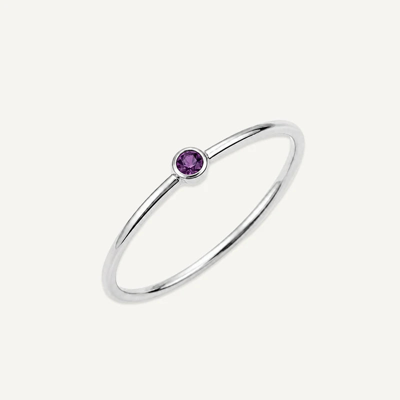 Bague Fine Pierre de Naissance Argent Juin