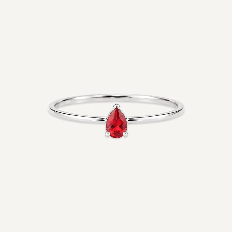 Bague Gouttes Pierres de Naissance Argent 1