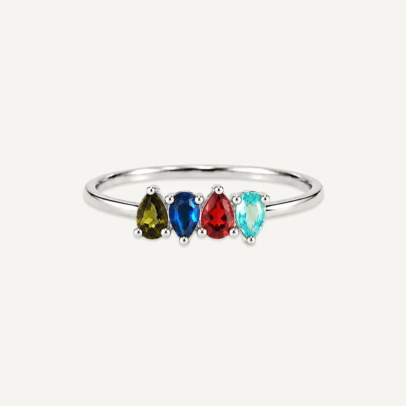 Bague Gouttes Pierres de Naissance Argent 4
