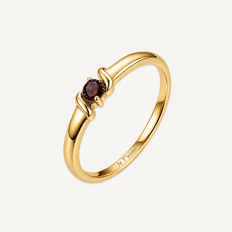 Bague Gravure avec Pierres de Naissance Or 1 Pierre