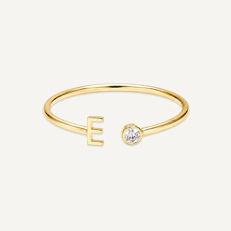 Bague Initiale avec Pierre de Naissance Or E