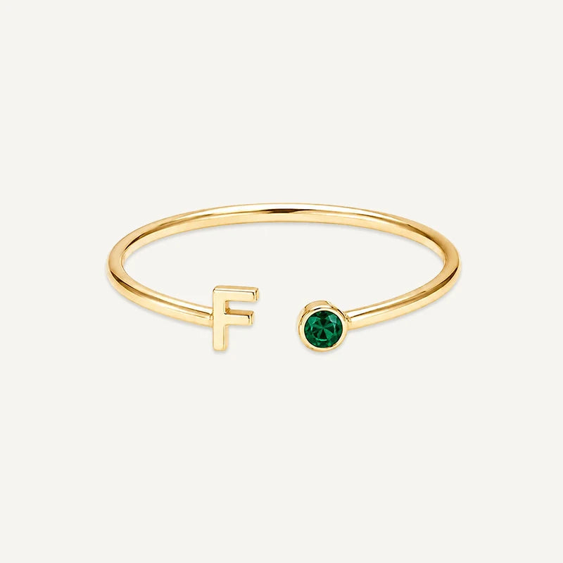 Bague Initiale avec Pierre de Naissance Or F