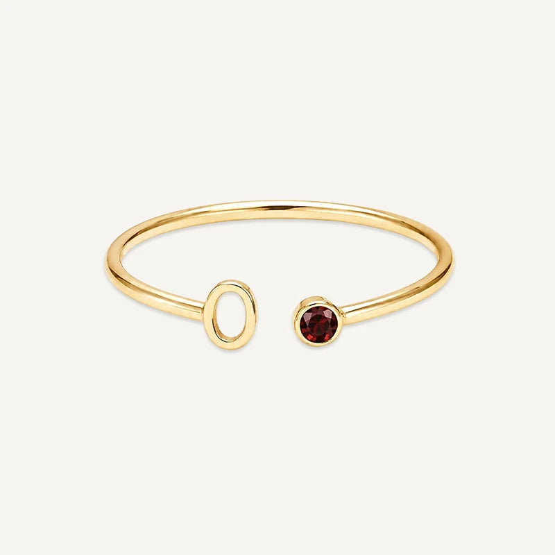Bague Initiale avec Pierre de Naissance Or O