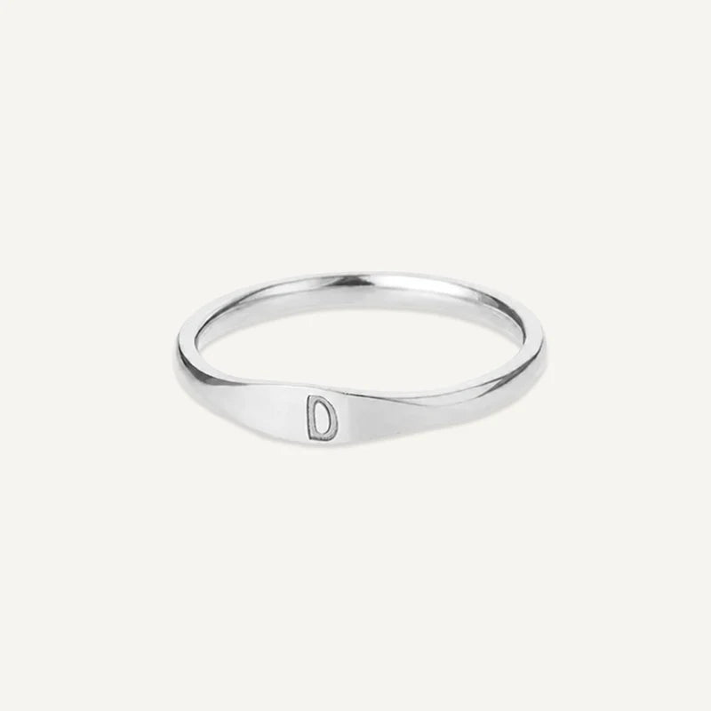 Bague Initiale Gravé Argent D
