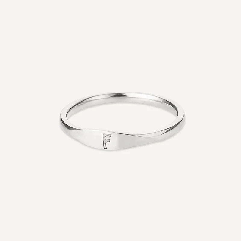 Bague Initiale Gravé Argent F