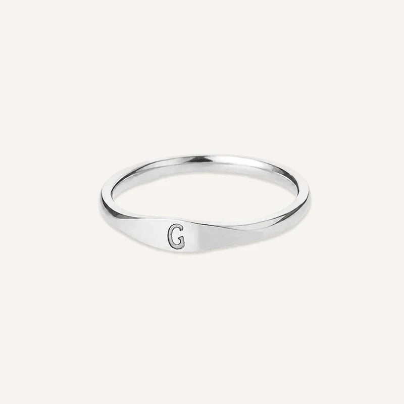 Bague Initiale Gravé Argent G
