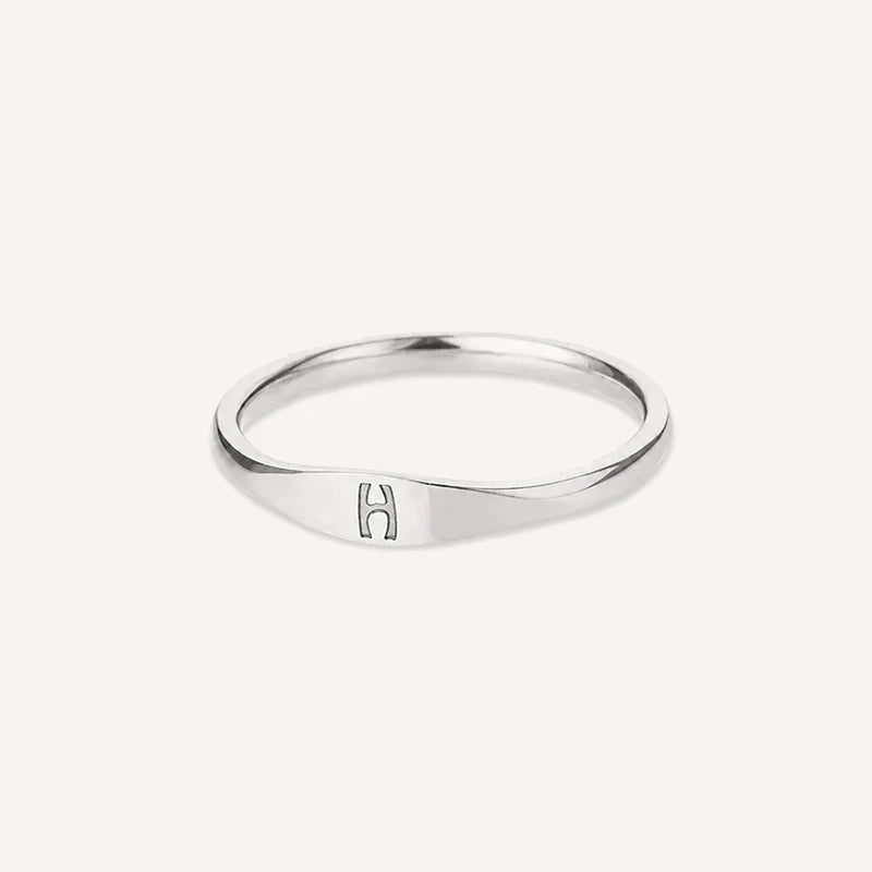 Bague Initiale Gravé Argent H