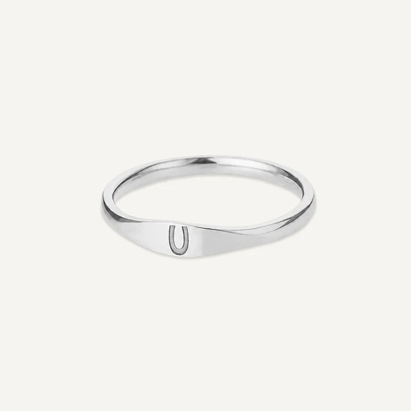Bague Initiale Gravé Argent U