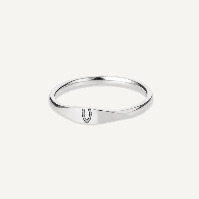 Bague Initiale Gravé Argent V