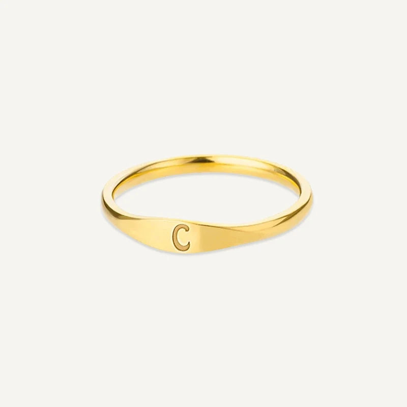 Bague Initiale Gravé Or C