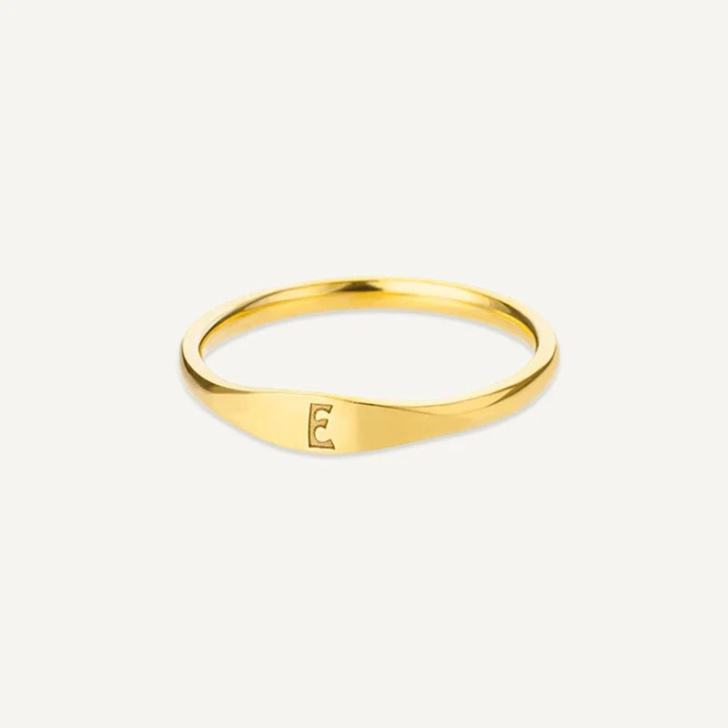 Bague Initiale Gravé Or E