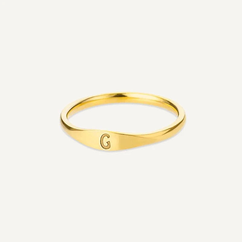 Bague Initiale Gravé Or G