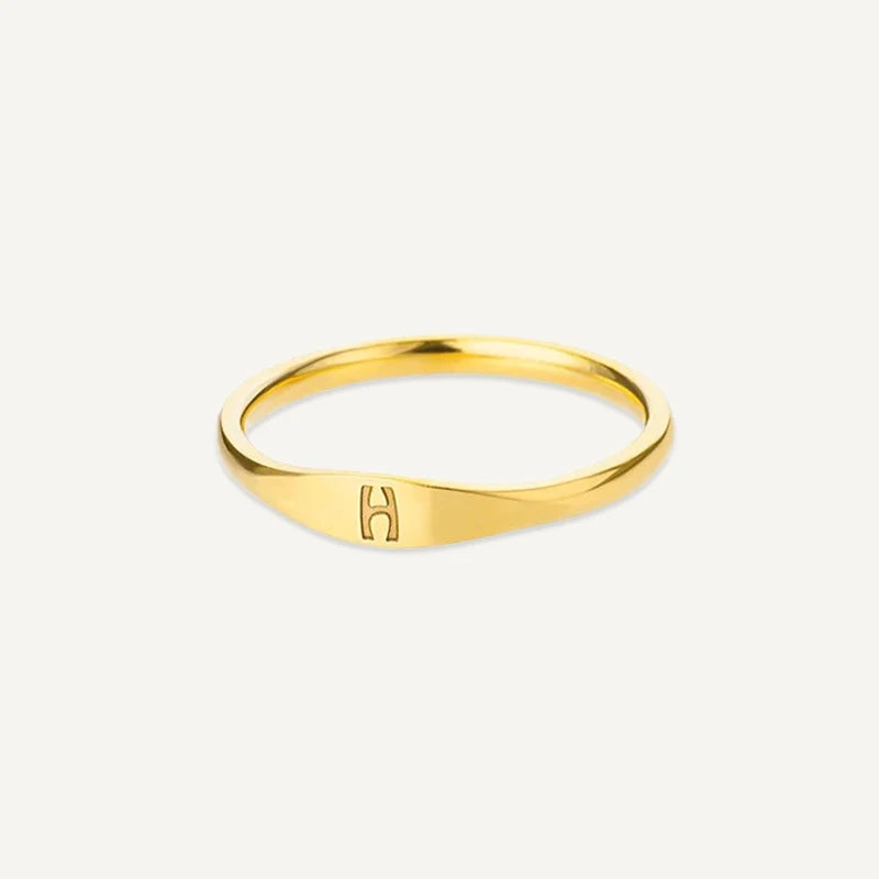 Bague Initiale Gravé Or H