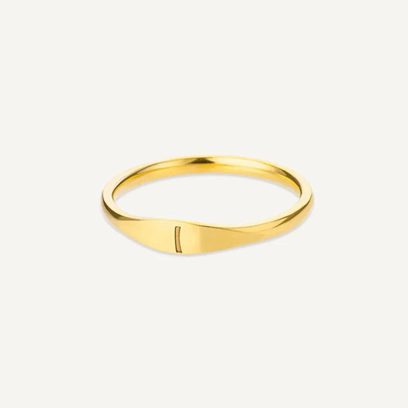 Bague Initiale Gravé Or I