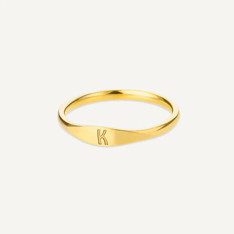 Bague Initiale Gravé Or K