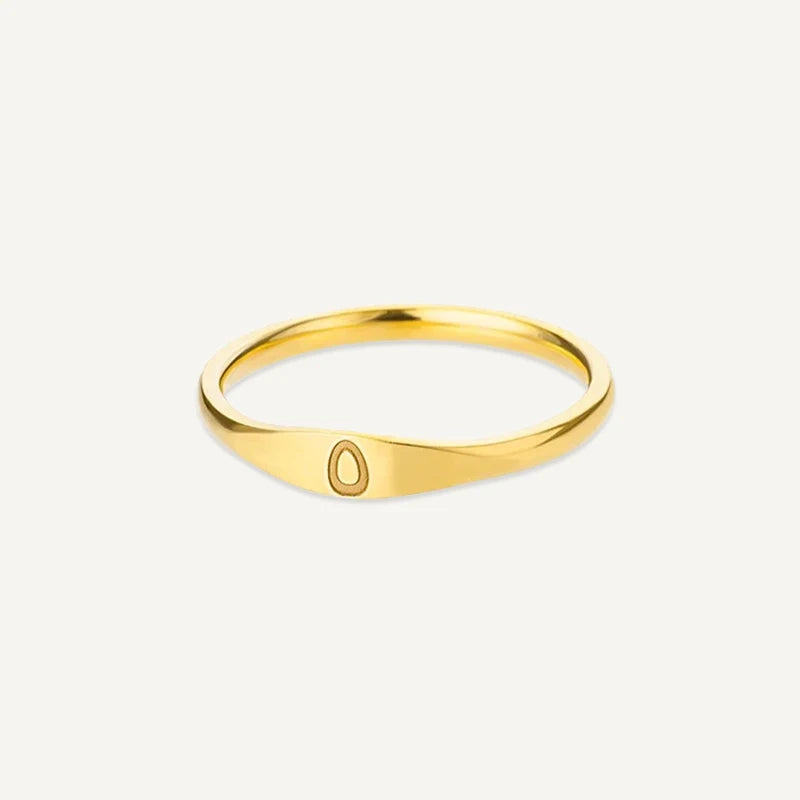 Bague Initiale Gravé Or O