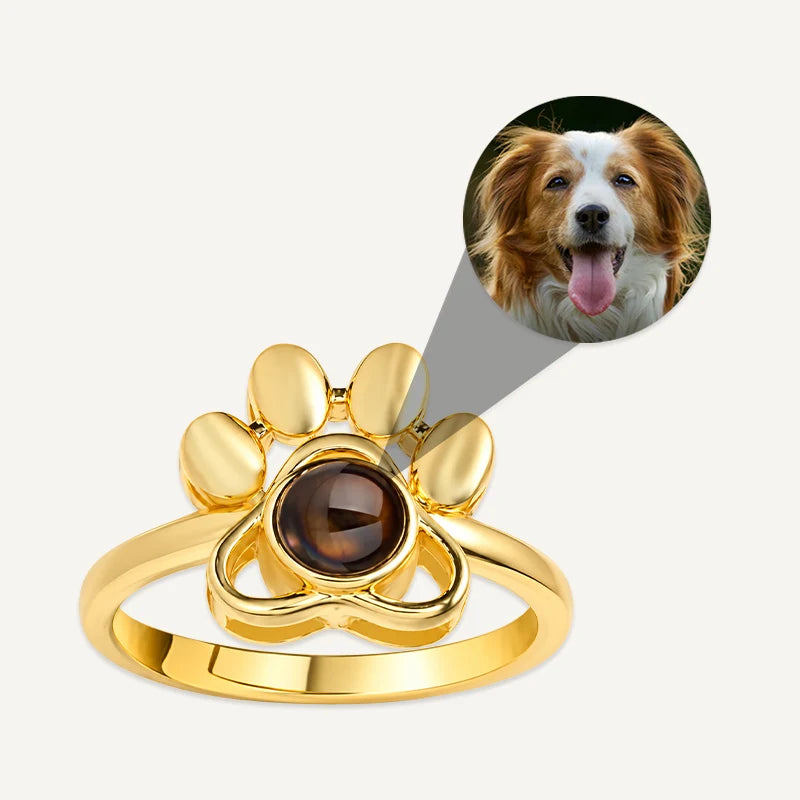 Bague Photo Projection Patte de Chien