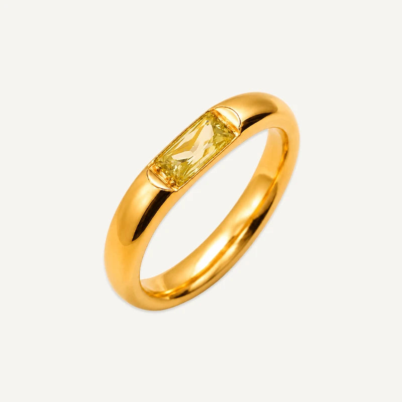 Bague Pierre de Naissance Rectangle Or Aout