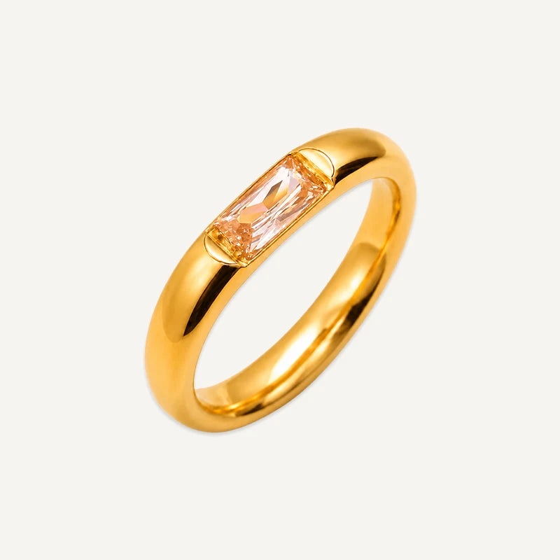 Bague Pierre de Naissance Rectangle Or  Novembre