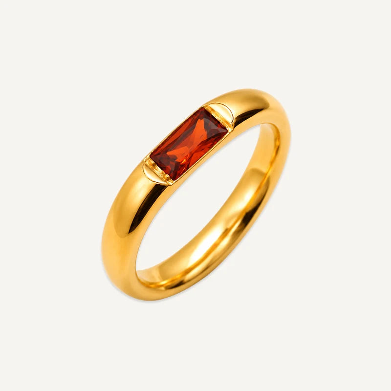 Bague Pierre de Naissance Rectangle Or Janvier