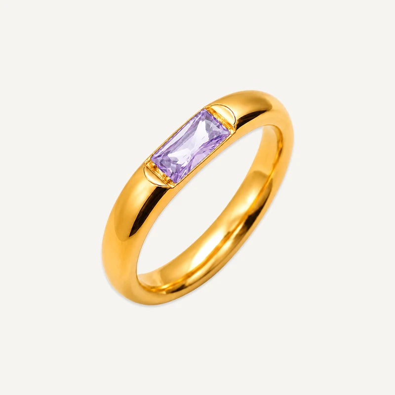Bague Pierre de Naissance Rectangle Or Juin