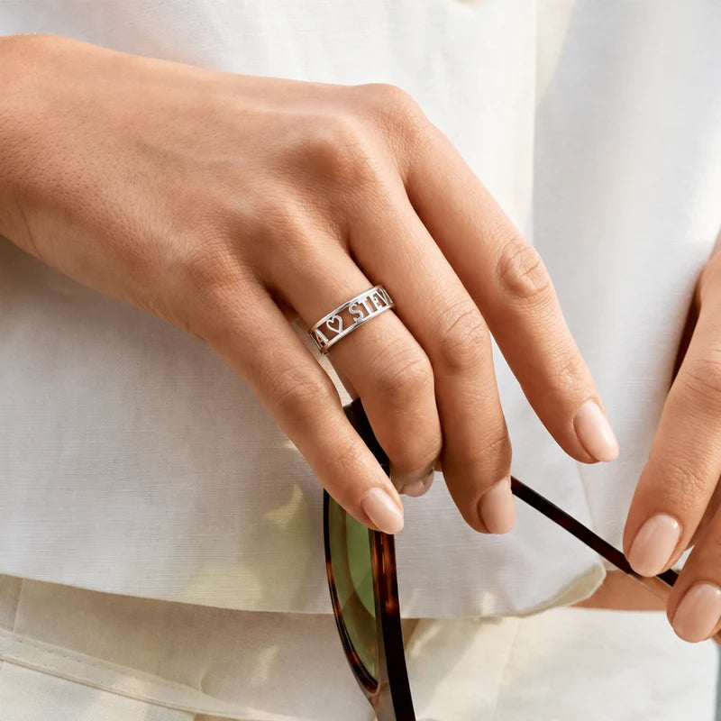 Bague Prénom Ajourée Argent Femme