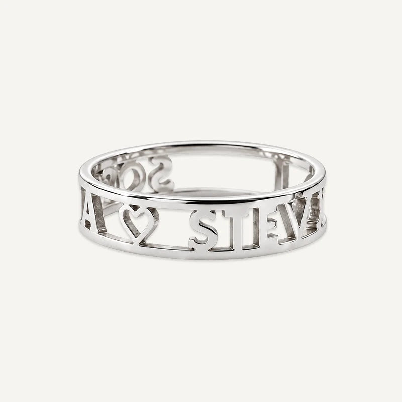 Bague Prénom Ajourée Argent