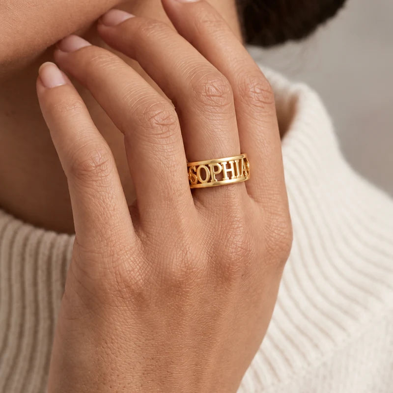 Bague Prénom Ajourée Or Femme