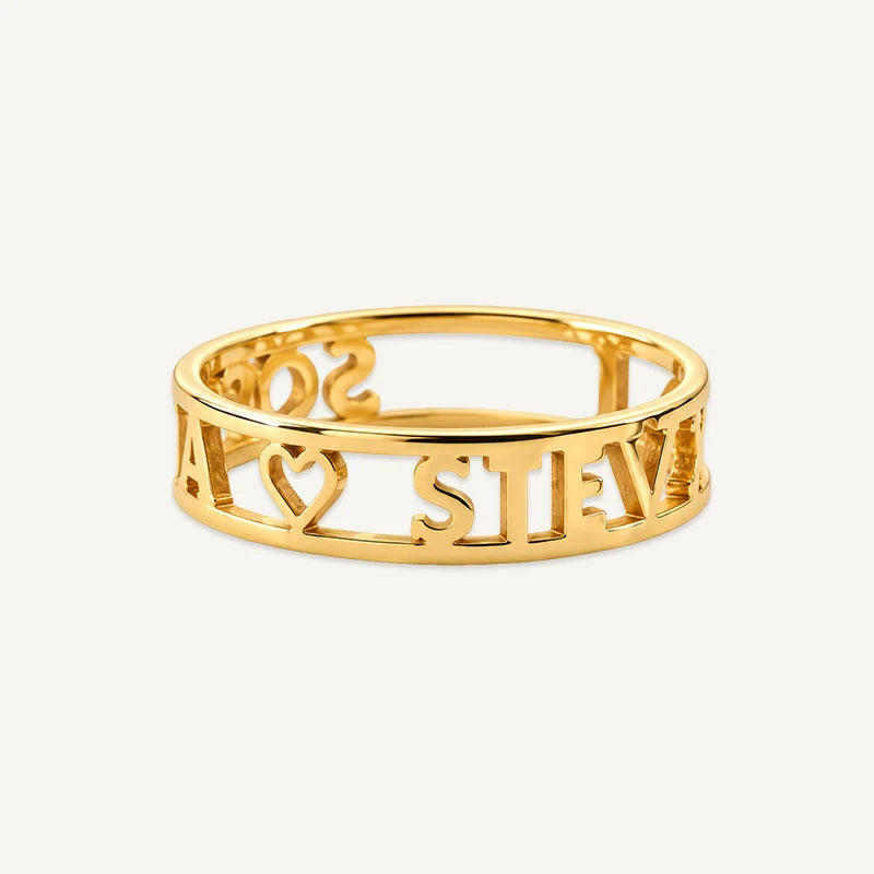 Bague Prénom Ajourée Or