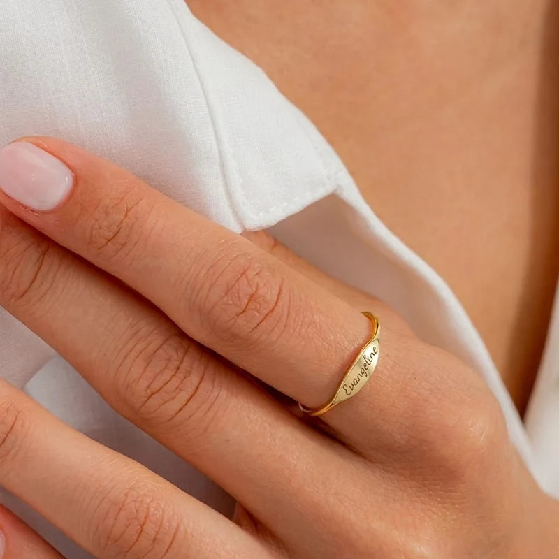 Bague Prénom Gravé Acier Inoxydable