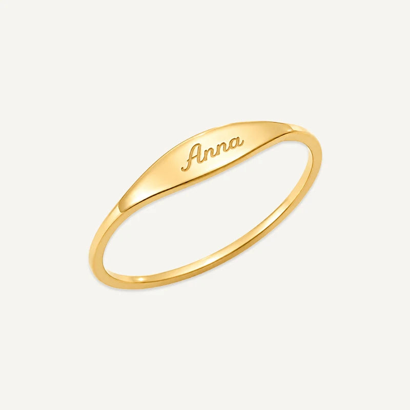 Bague Prénom Gravé Or
