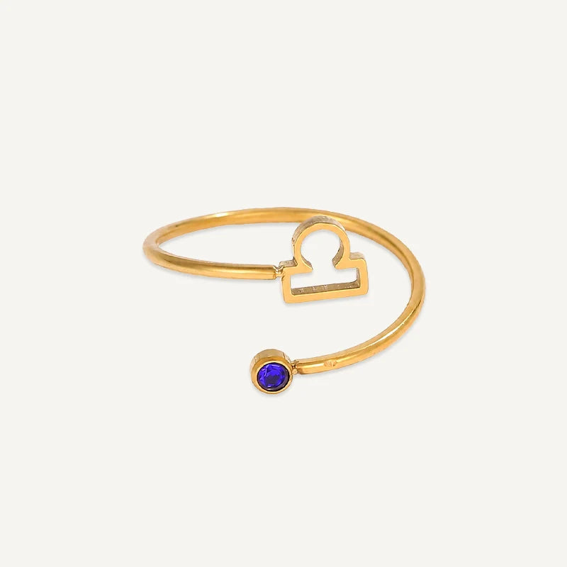 Bague Signe Astrologique avec Pierre de Naissance Balance