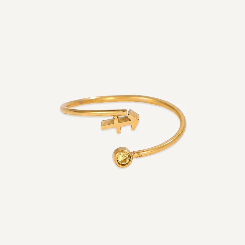 Bague Signe Astrologique avec Pierre de Naissance Sagittaire
