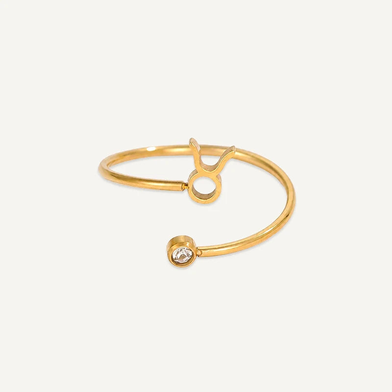 Bague Signe Astrologique avec Pierre de Naissance Taureau