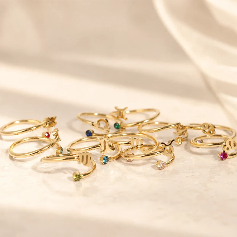 Bague Signe Astrologique avec Pierre de Naissance