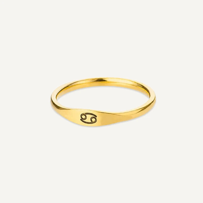 Bague Signe Astrologique Gravé Cancer