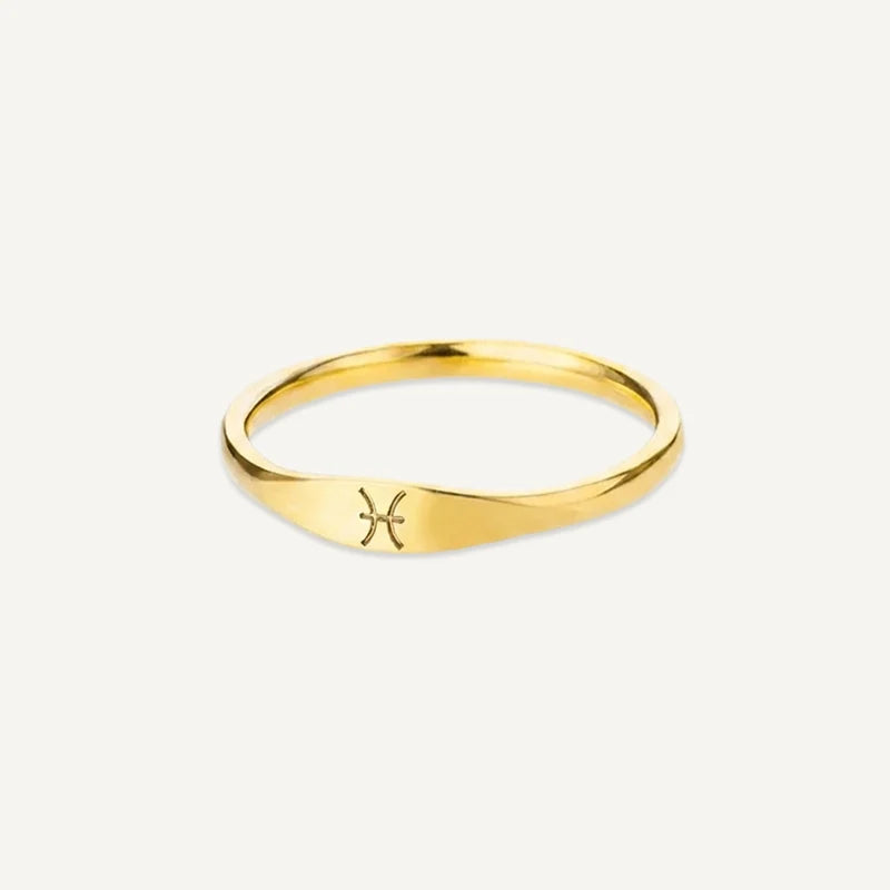 Bague Signe Astrologique Gravé Poissons