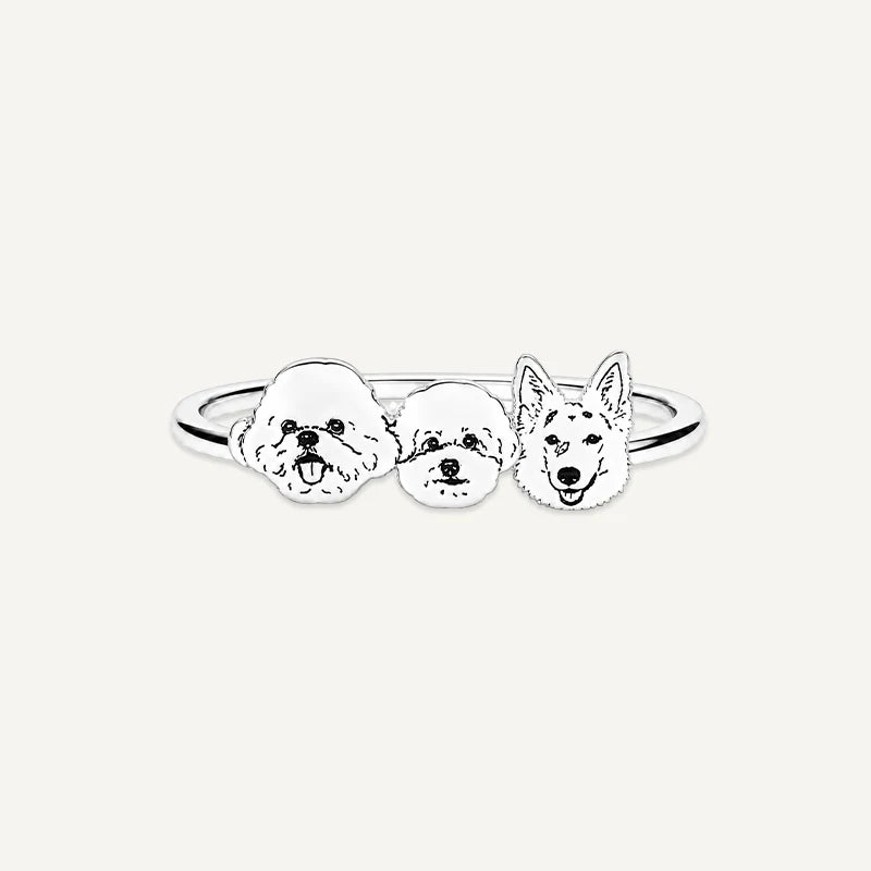 Bague Visage d’Animal Argent 3 Visages