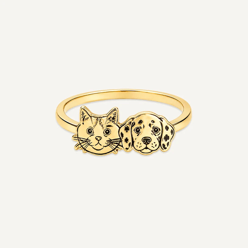 Bague Visage d’Animal Or 2 Visages