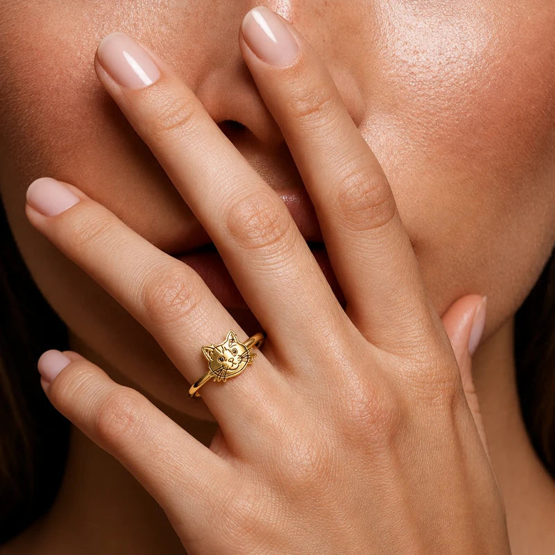 Bague Visage d’Animal Or Femme