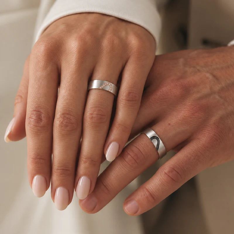 Bagues Couple Cœur Séparé Eterelle