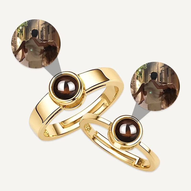 Bagues Couple Projection Photo Or