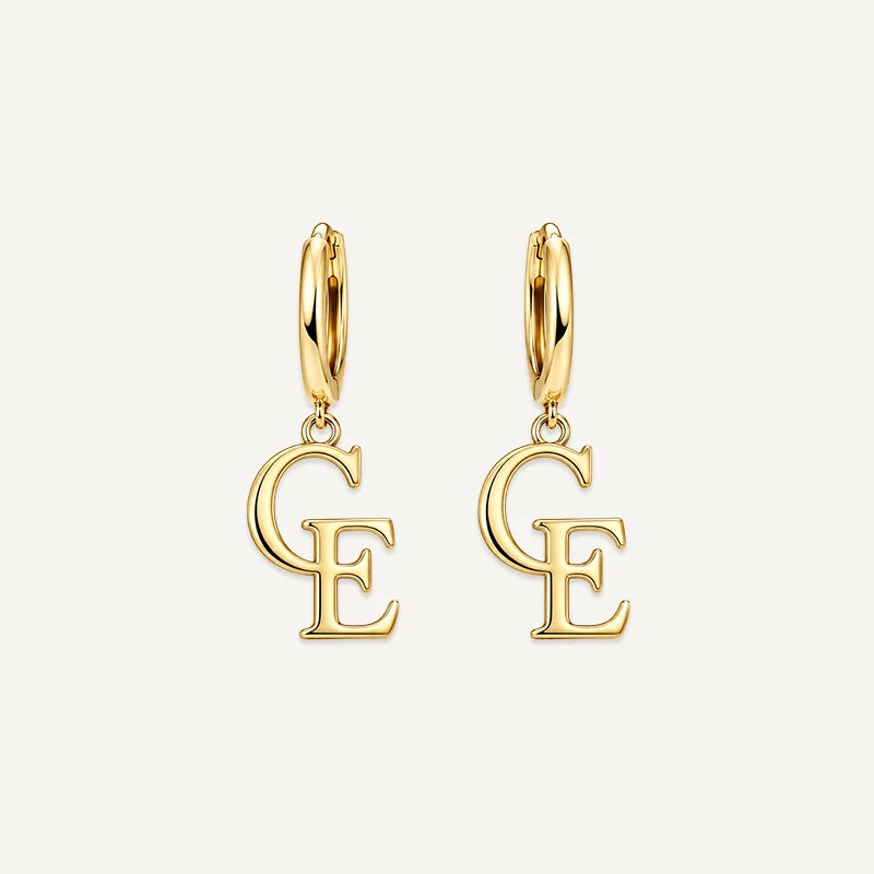 Boucles d'oreilles Créoles Initiales Or