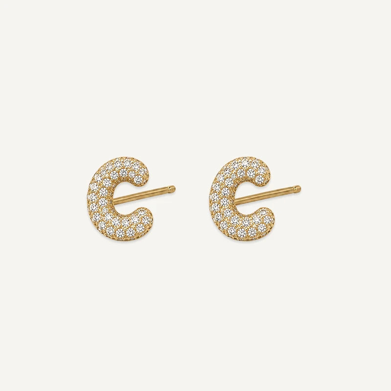 Boucles d'Oreilles Initiale Strass C