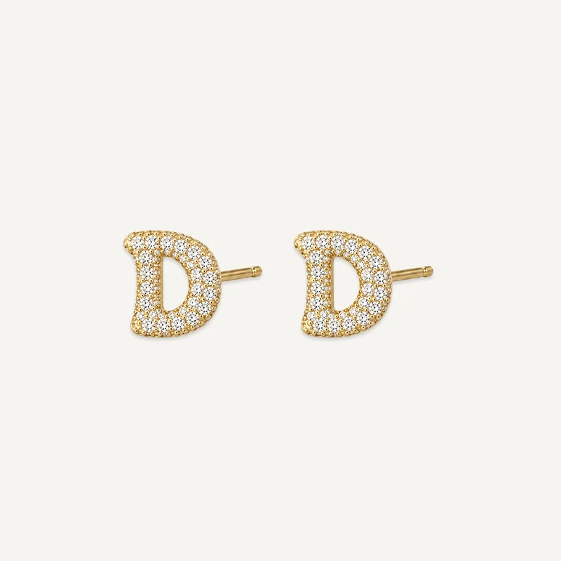 Boucles d'Oreilles Initiale Strass D